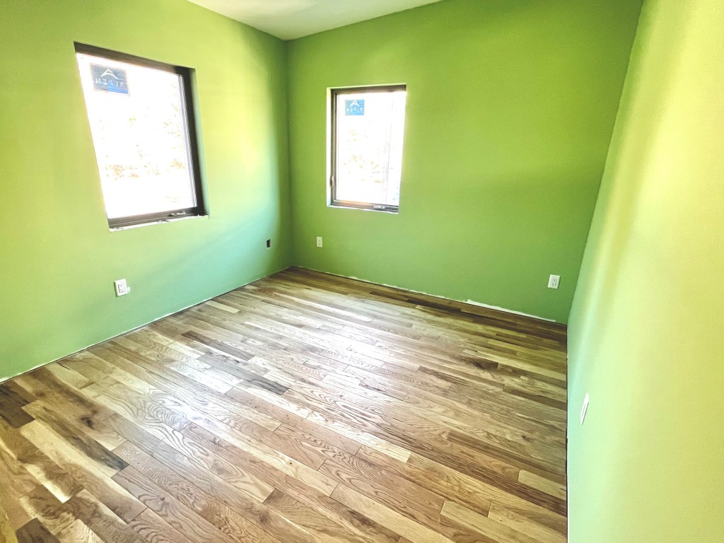 Green painted bedroom

