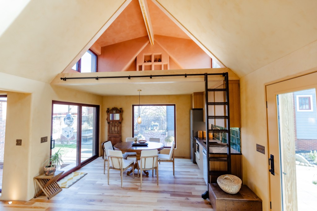 Interior loft over kitchen and dining area